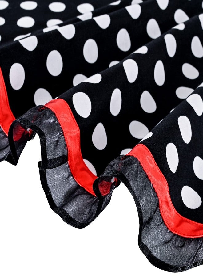 Violet Mist Cute Sweetheart Vintage Apron for Women Girls Polka Dot Retro Stylish Apron Sexy Black Dress 50s Aprons Lace Ruffle Adjustable Neck Strap Flirty Aprons Halloween Christmas Mothers Gifts - Image 5