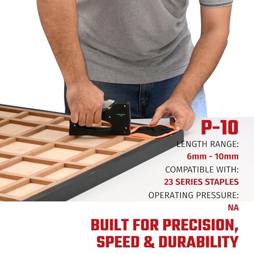 Kaymo P-10 Hand Tacker | Lightweight 180g Stapler Tool | Plastic Body | Uses 23 Series Staples | Lockable Handle | Staple Viewing Window | DIY Multipurpose Use | Job Measuring Scale | Easy Loading - Image 3