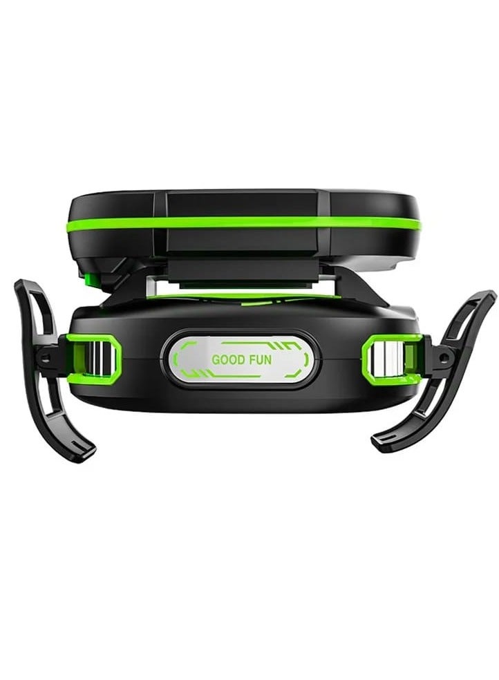 IBDA Mobile Gaming Cooling Fan, ICE Maker Cooler, RGB LED Light, 3000mAh External Battery, Temperature Display, Phone Game Cooler, Live Streaming Radiator, Black/Green - Image 2