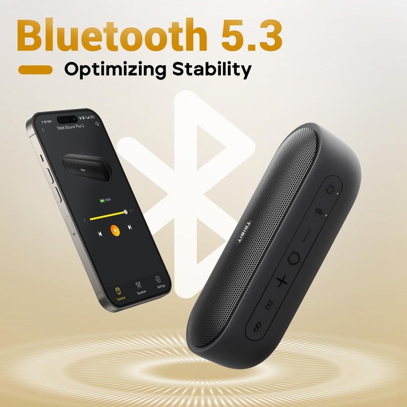 Tribit Durable versatile substance Portable Bluetooth Speaker XSound Plus 2, Wireless Speaker 30W with XBass, IPX7 Waterproof, 24-Hour Playtime, Stereo Sound, Built-in Mic, Bluetooth 5.3 for Party, Car, Travel Daily repeated use trusted quality - Image 5