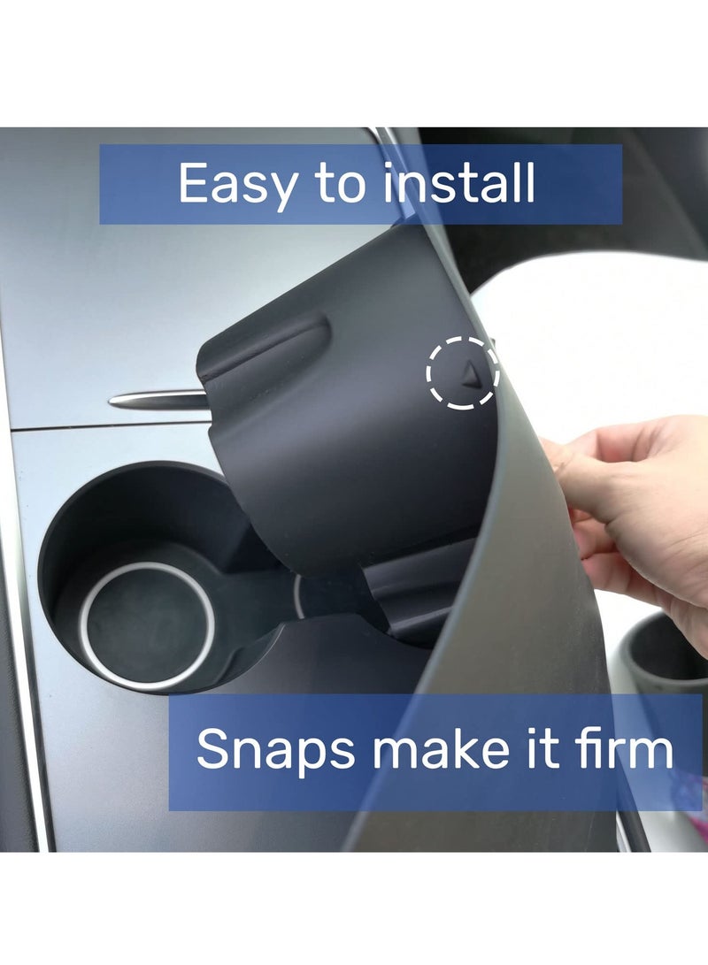 SYOSI Silicone Cup Holder Center Console Cover for Tesla Model 3 Y 2021-2023, Interior Center Console Accessory - Image 4