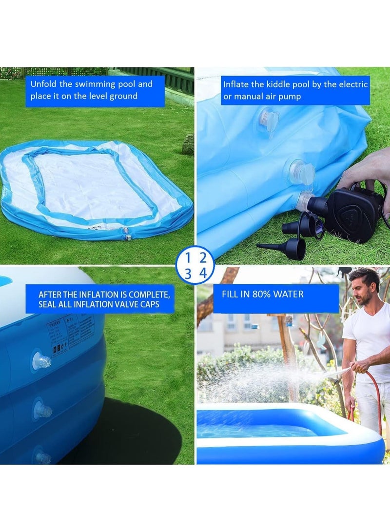Inflatable Swimming Pools, Large Pool (200x150x50(cm) Thickened Blow Up Swimming Pool for Kids, Toddlers and Adults, Ground Swimming Pool for Outdoor, Garden, Backyard, Water Party-Plain Summer Pool  - Image 5