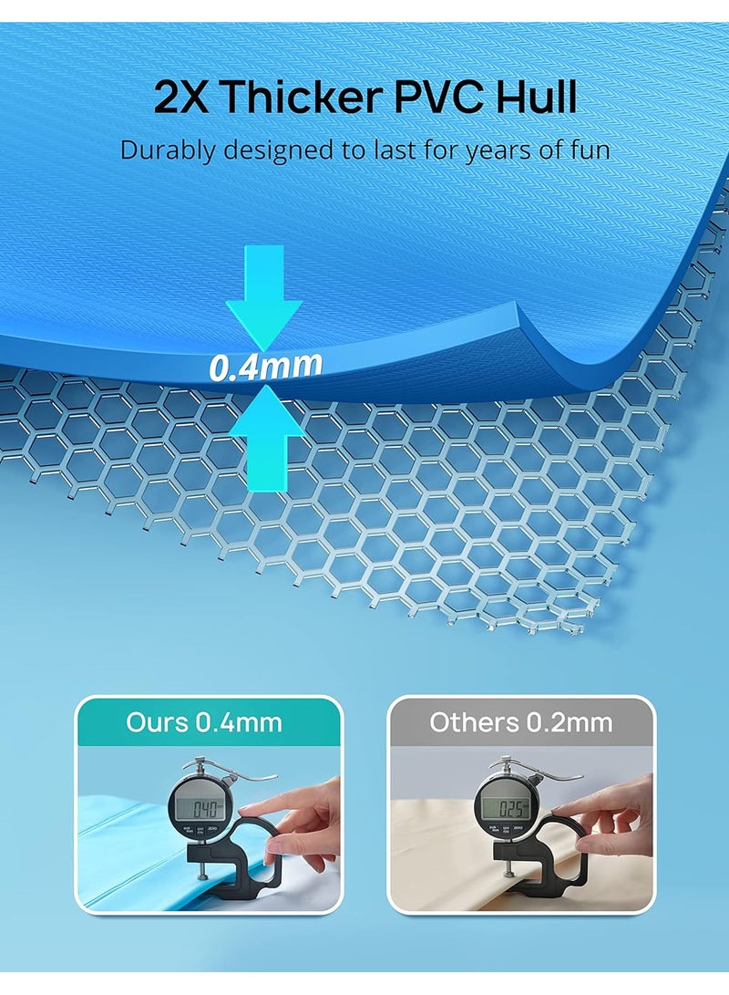 Inflatable Swimming Pools, Large Pool (200x150x50(cm) Thickened Blow Up Swimming Pool for Kids, Toddlers and Adults, Ground Swimming Pool for Outdoor, Garden, Backyard, Water Party-Plain Summer Pool  - Image 4