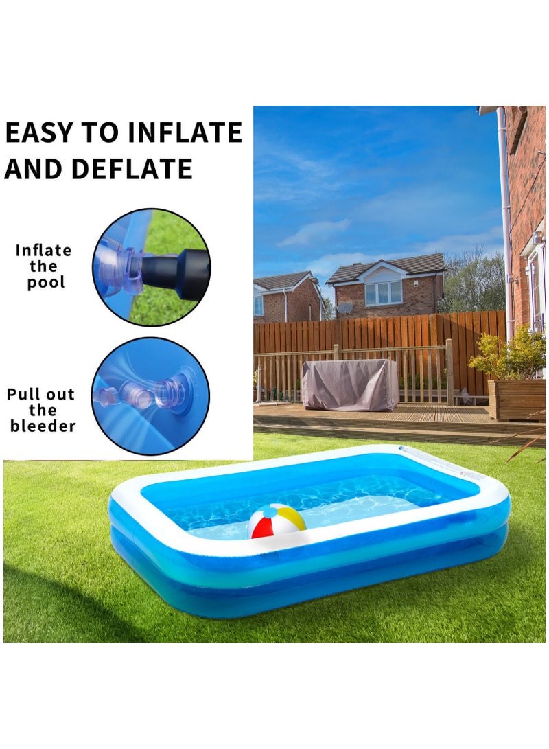Inflatable Swimming Pools, Large Pool (200x150x50(cm) Thickened Blow Up Swimming Pool for Kids, Toddlers and Adults, Ground Swimming Pool for Outdoor, Garden, Backyard, Water Party-Plain Summer Pool  - Image 3
