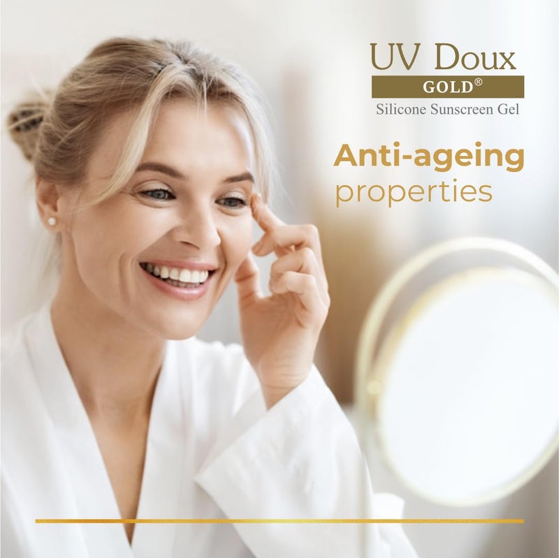 Brinton Brinton UV Doux Gold Silicone Sunscreen Gel SPF 50 PA Enriched With Vitamin C E Water Resistant Oil Free Non Greasy UVAUVB With Broad Spectrum 50 g x Pack of 4 - Image 2