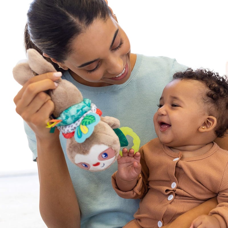 infantino Infantino Music  Motion Pulldown Sloth  Musical Plush Sloth with MultiTextured teether for Tactile Exploration Easily attaches to Strollers and Gyms BPAFree  - Image 3