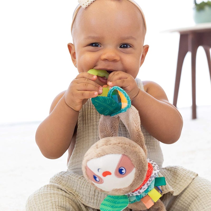 infantino Infantino Music  Motion Pulldown Sloth  Musical Plush Sloth with MultiTextured teether for Tactile Exploration Easily attaches to Strollers and Gyms BPAFree  - Image 2