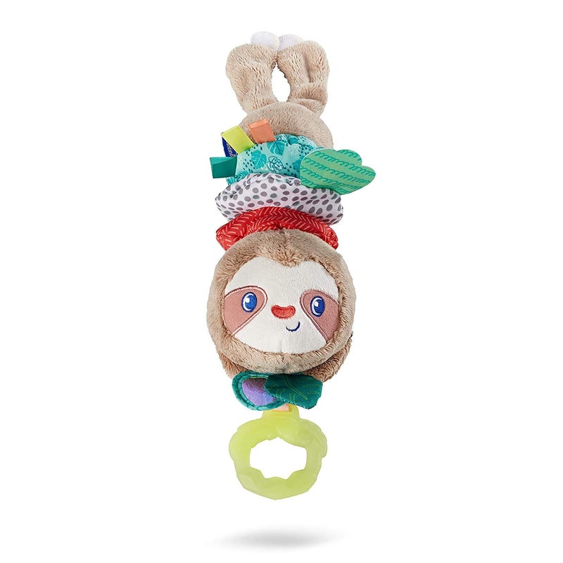 infantino Infantino Music  Motion Pulldown Sloth  Musical Plush Sloth with MultiTextured teether for Tactile Exploration Easily attaches to Strollers and Gyms BPAFree  - Image 1