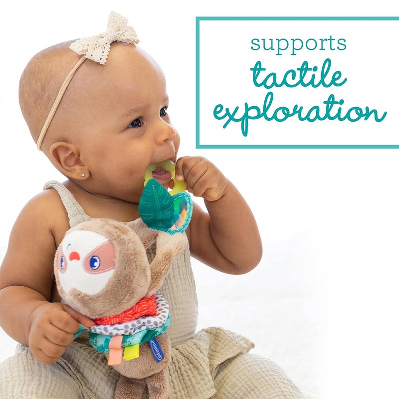 infantino Infantino Music  Motion Pulldown Sloth  Musical Plush Sloth with MultiTextured teether for Tactile Exploration Easily attaches to Strollers and Gyms BPAFree  - Image 4