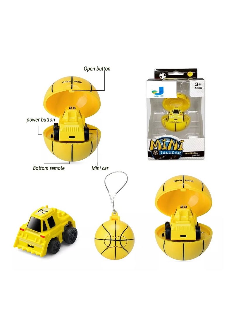 JOLLITY LLC Remote Control Car Soccer Kids Mini Wireless RC Football Cars Toys (Yellow)  - Image 1