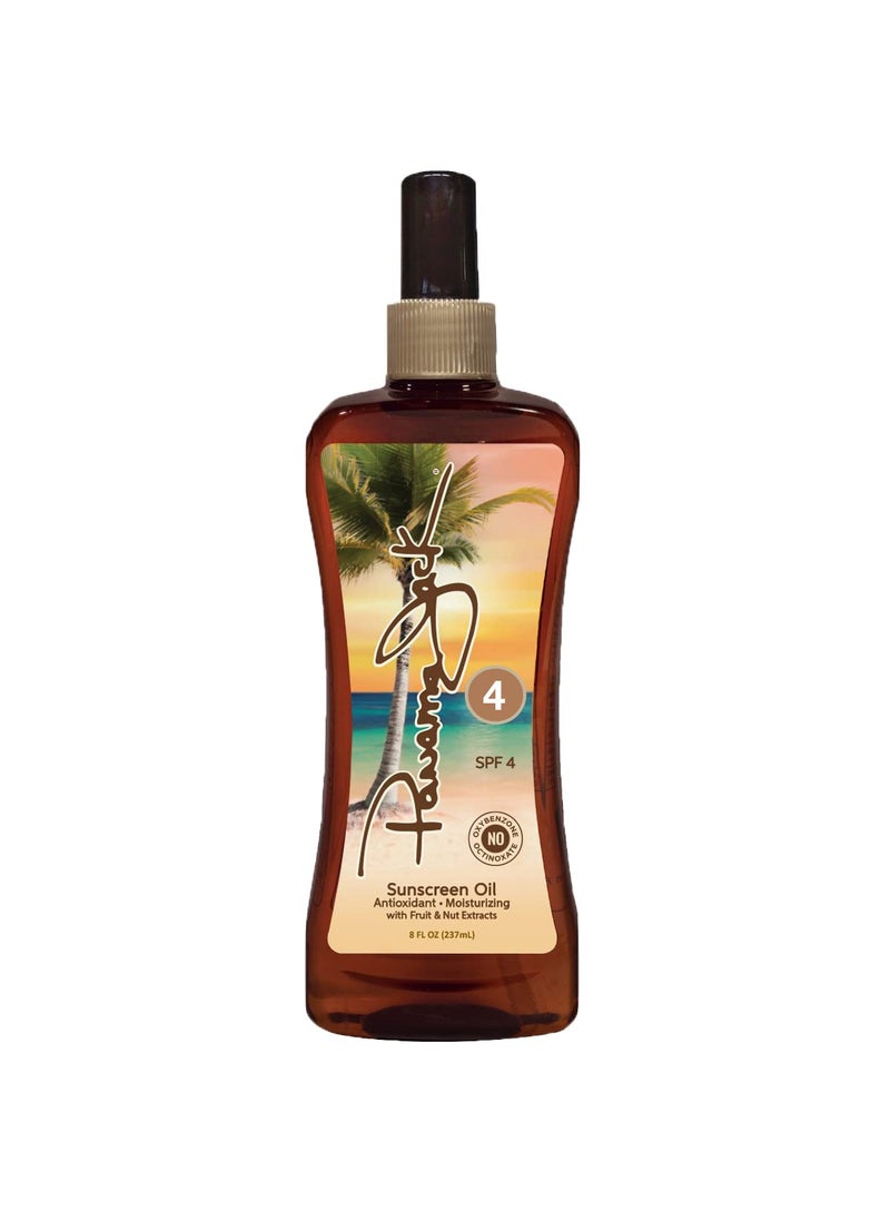 panama jack - Panama Jack Sunscreen Tanning Oil  SPF 4 PABA Paraben Gluten  Cruelty Free Antioxidant Formula with Exotic Oils and Fruit  Nut Extracts 8 FL OZ - Image 1