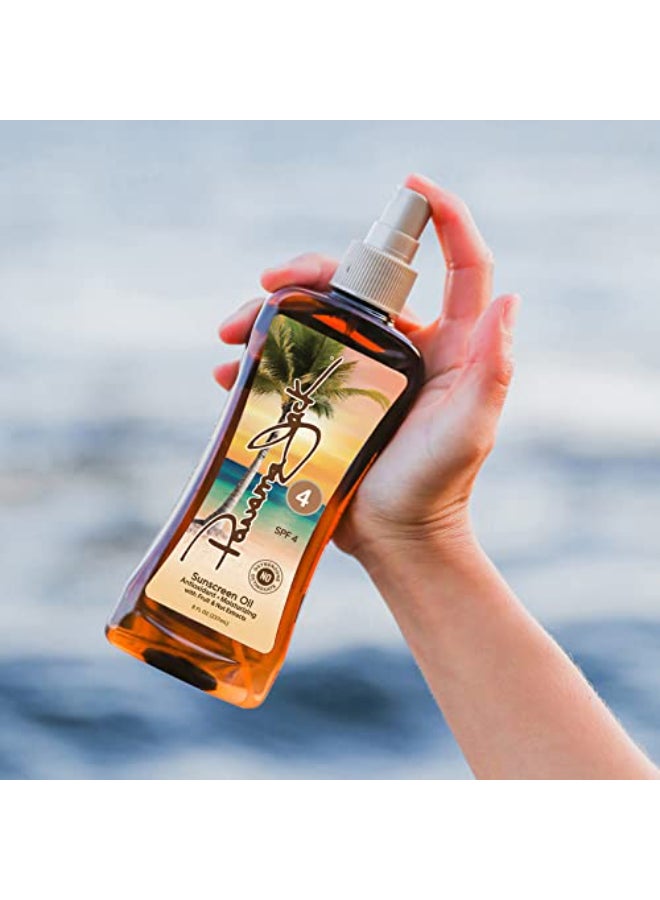 Panama Jack Sunscreen Tanning Oil SPF 4 PABA Paraben Gluten Cruelty Free Antioxidant Formula with Exotic Oils and Fruit Nut Extracts 8 FL OZ - Image 4