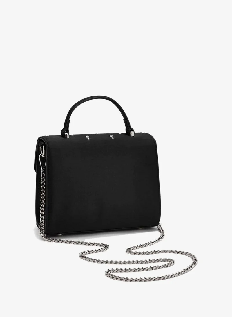 Celeste BLACK Embellished Satchel Bag With Chain Strap for Women | Best Price UAE