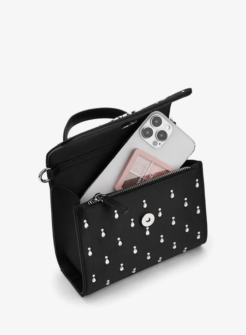 Celeste BLACK Embellished Satchel Bag With Chain Strap for Women | Best Price UAE