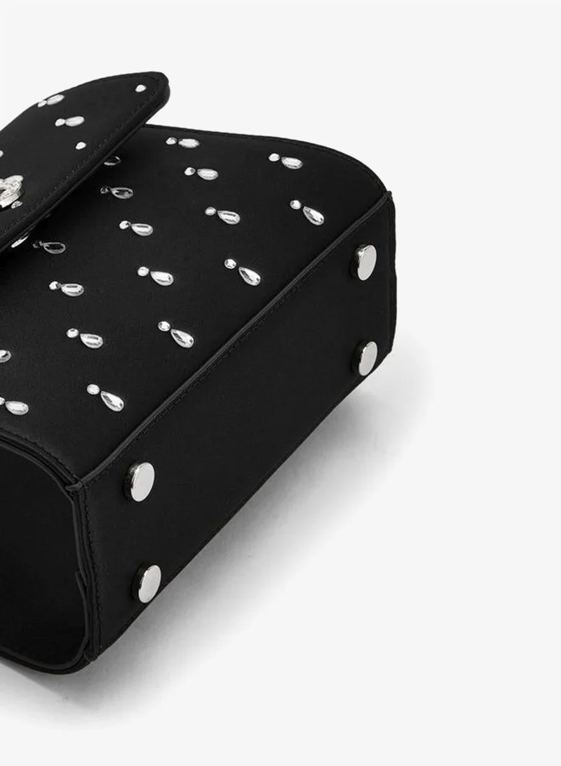Celeste BLACK Embellished Satchel Bag With Chain Strap for Women | Best Price UAE