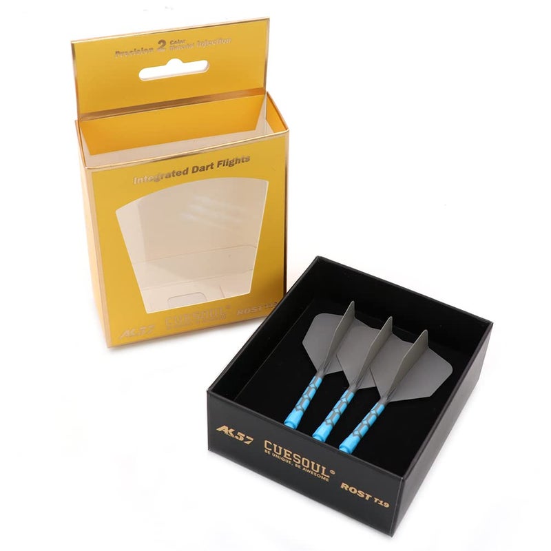 CUESOUL ROST T19 Integrated Dart Shaft and Flights Big Wing Shape Grey 33mm-Say Goodbye to Falling Dart Flight - Image 1