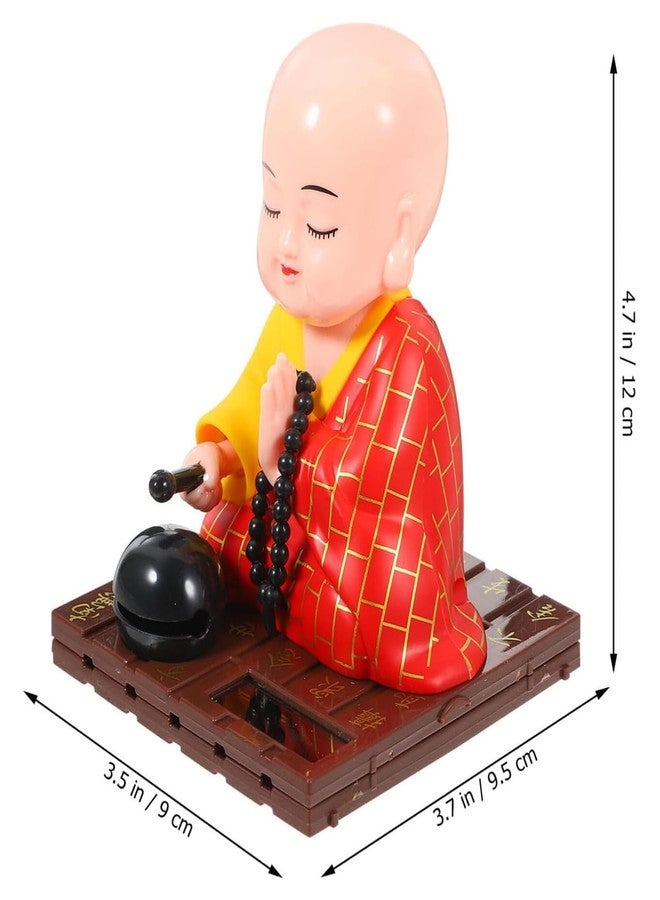 Aakriti Moving Head & Hand Solar Buddha - Shaking Head Buddha Monk Statue for Car Dashboard, Home and Office Desktop, Moving Head and Hand for Health Wealth & Prosperity - Image 2