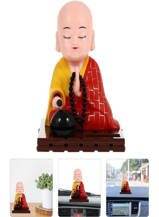 Aakriti Moving Head & Hand Solar Buddha - Shaking Head Buddha Monk Statue for Car Dashboard, Home and Office Desktop, Moving Head and Hand for Health Wealth & Prosperity - Image 5