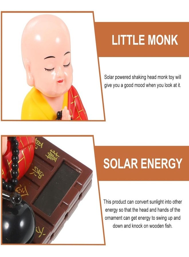 Aakriti Moving Head & Hand Solar Buddha - Shaking Head Buddha Monk Statue for Car Dashboard, Home and Office Desktop, Moving Head and Hand for Health Wealth & Prosperity - Image 4