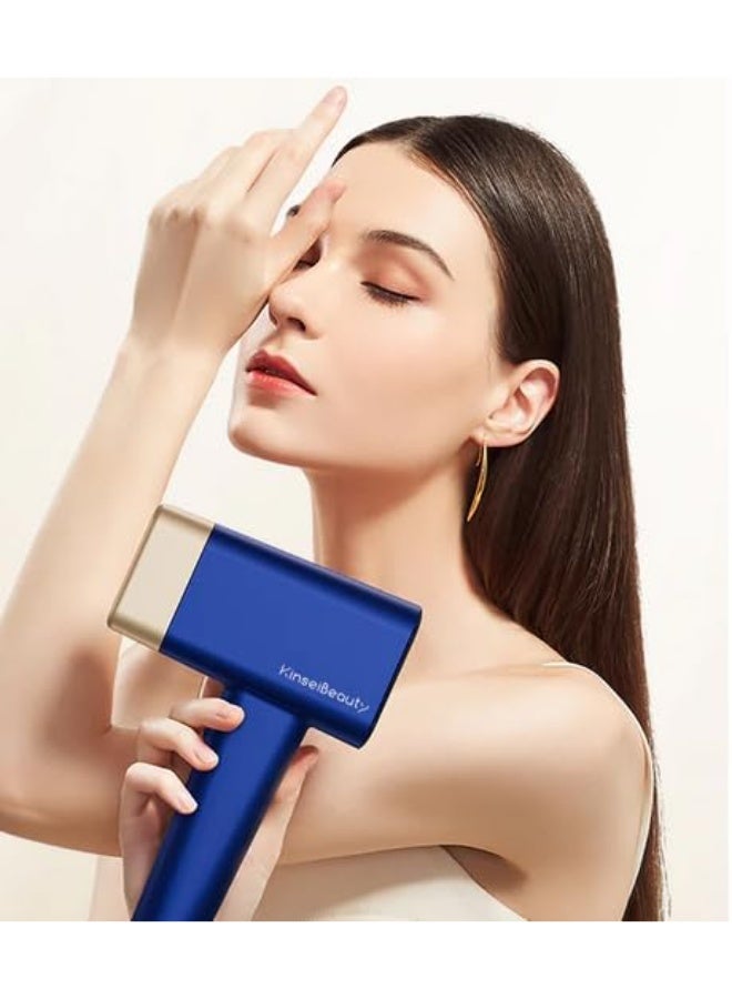 KinseiBeauty The KinseiBeauty T16 home laser hair removal device is blue and comes with two lenses for wider coverage and effective results (HR+SR). It features two lenses for ease of use and wider coverage. Safe for home use. - Image 2