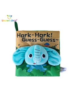 Generic Baby Tear Not Rip Early Teaching Baby Cloth Book Washable Bite Not Rip Animal Elephant Cloth Book Stereo Toy-Color:Elephant Liam Guess The Cloth Book (boxed)  - Image 5