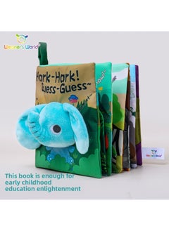 Generic Baby Tear Not Rip Early Teaching Baby Cloth Book Washable Bite Not Rip Animal Elephant Cloth Book Stereo Toy-Color:Elephant Liam Guess The Cloth Book (boxed)  - Image 3