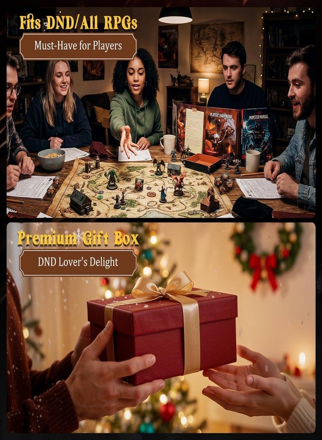 MoKo Liquid Core DND Dice Set 7PCS, Sharp Edge Resin Polyhedral D&D Dice with Gift Box, Compatible with Dungeons and Dragons RPG Role Playing Games, D20 D12 D10 D8 D6 D4 D% (Black + Gold) - Image 5