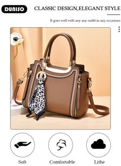 DUNISO Women's Fashion Handbag Faux Leather Crossbody Bag For Women Large Capacity Bow Trim Tote Bags Top Handle Satchel Fashionable Travel Shoulder Bag For Ladies  - Image 5
