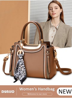 DUNISO Women's Fashion Handbag Faux Leather Crossbody Bag For Women Large Capacity Bow Trim Tote Bags Top Handle Satchel Fashionable Travel Shoulder Bag For Ladies  - Image 1