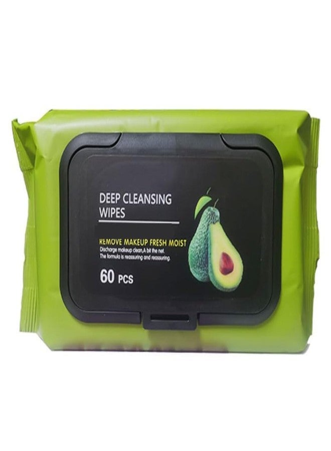 TENDULA Avocado Deep Cleansing & Moisturizing Makeup Remover Facial Wipes with Cucumber & Vitamin E -Hydrating, Refreshing, Soothing - Suitable For All Skin Types - Pack of 1 - Image 1