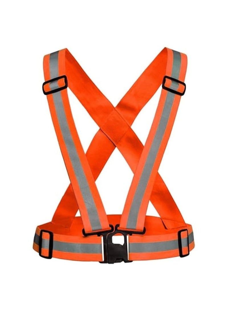 Generic High-Visibility Reflective Safety Belt & Jacket Set Orange  - Image 1