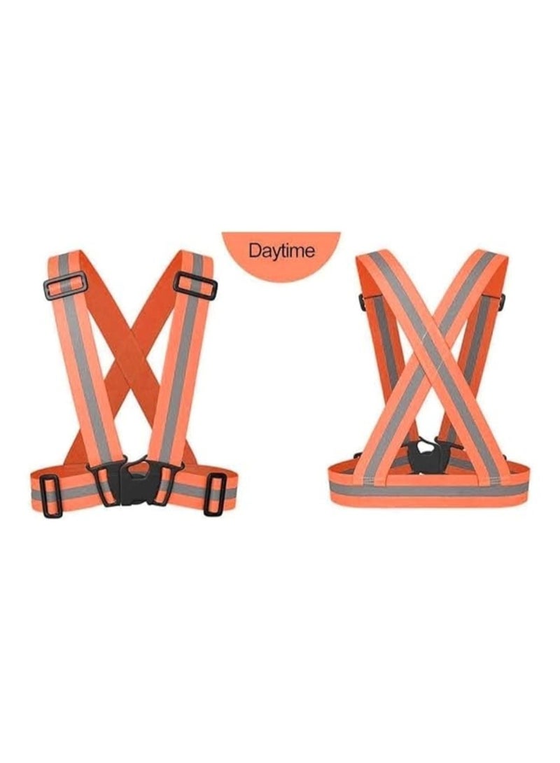 Generic High-Visibility Reflective Safety Belt & Jacket Set Orange  - Image 2
