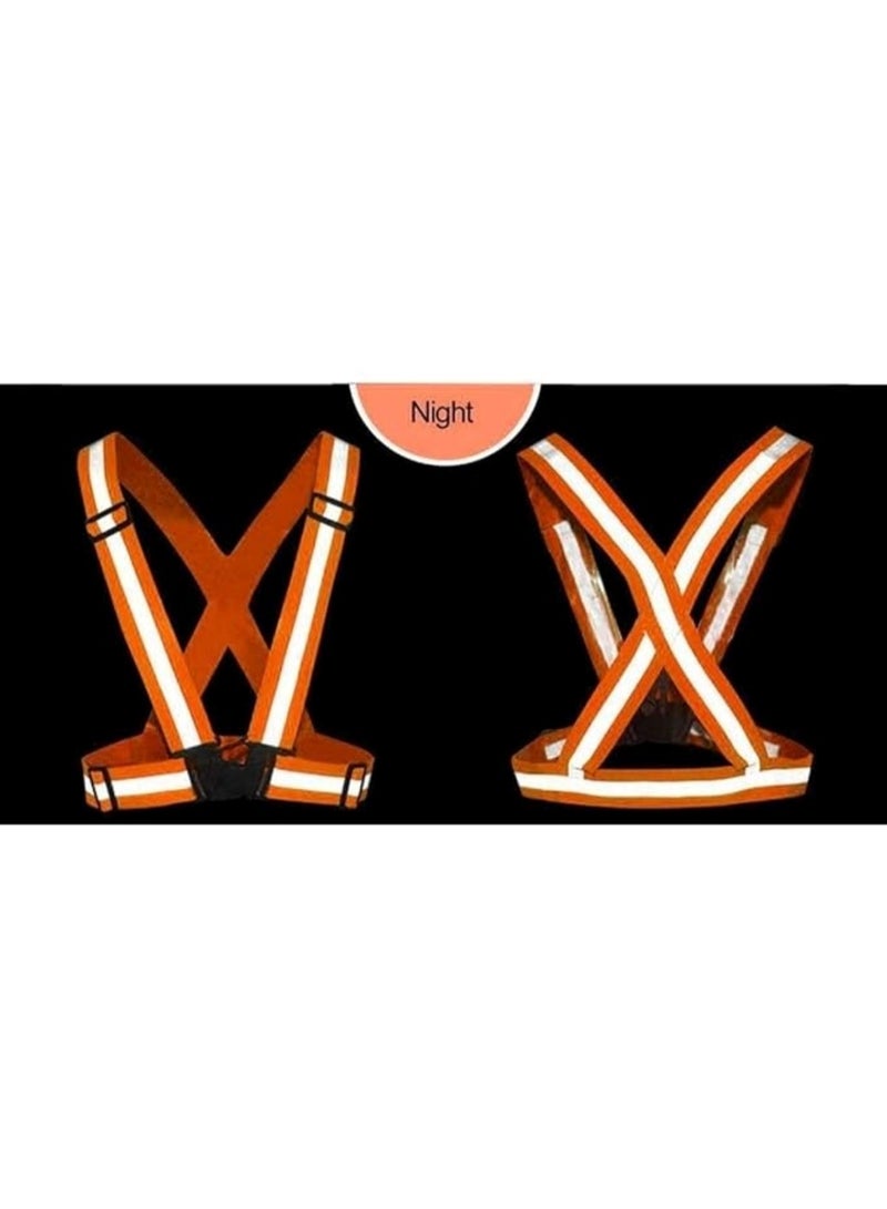 Generic High-Visibility Reflective Safety Belt & Jacket Set Orange  - Image 3