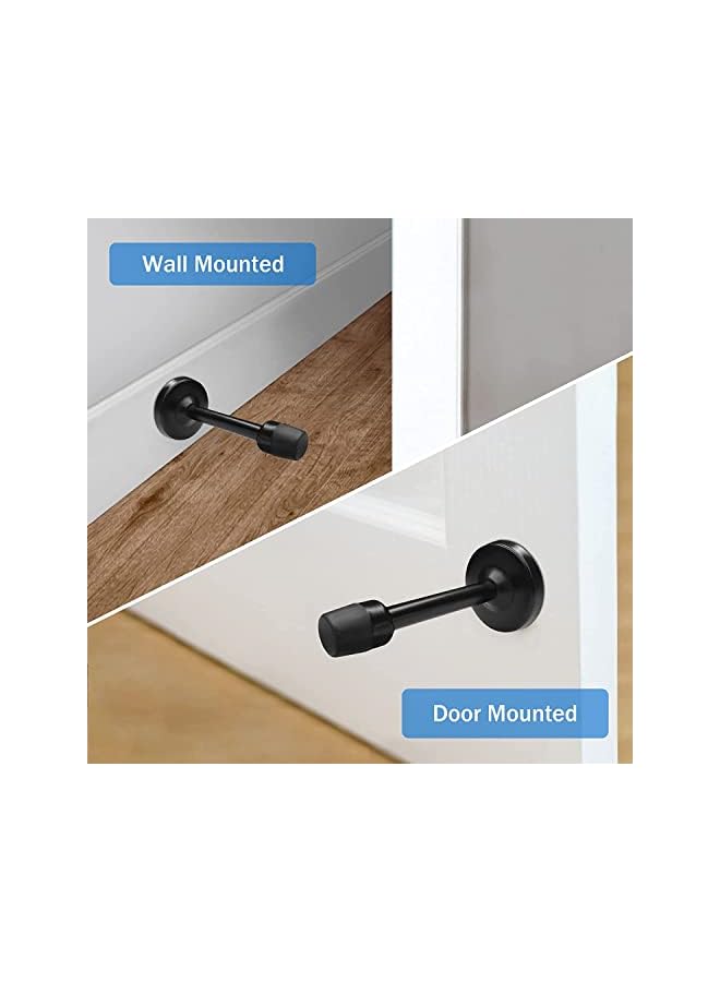 promass Door Stopper, Black Door Stop Wall Mount 4 inch Long Door Stop with Rubber Bumper Tip for Sound Dampening Heavy Duty Stainless Steel Doorstop Wall Protector for Indoor Outdoor, 100mm, 2 Pack - Image 4