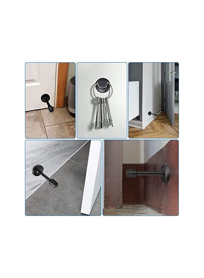 promass Door Stopper, Black Door Stop Wall Mount 4 inch Long Door Stop with Rubber Bumper Tip for Sound Dampening Heavy Duty Stainless Steel Doorstop Wall Protector for Indoor Outdoor, 100mm, 2 Pack - Image 5