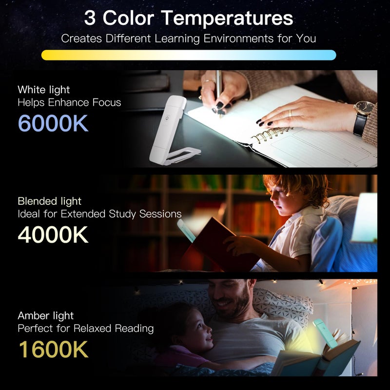 KunHe 10 Pack USB Rechargeable Book Light Bulk for Reading at Night in Bed LED Reading Lights with Clip for Kids & Adults Bulk Gift for Book Lovers - Image 2