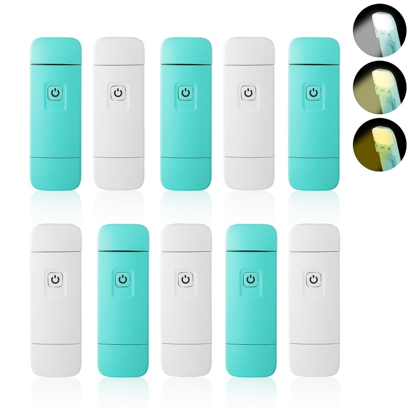 KunHe 10 Pack USB Rechargeable Book Light Bulk for Reading at Night in Bed LED Reading Lights with Clip for Kids & Adults Bulk Gift for Book Lovers - Image 1