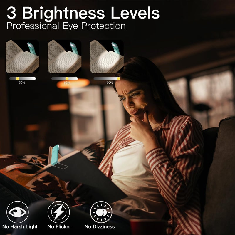 KunHe 10 Pack USB Rechargeable Book Light Bulk for Reading at Night in Bed LED Reading Lights with Clip for Kids & Adults Bulk Gift for Book Lovers - Image 3