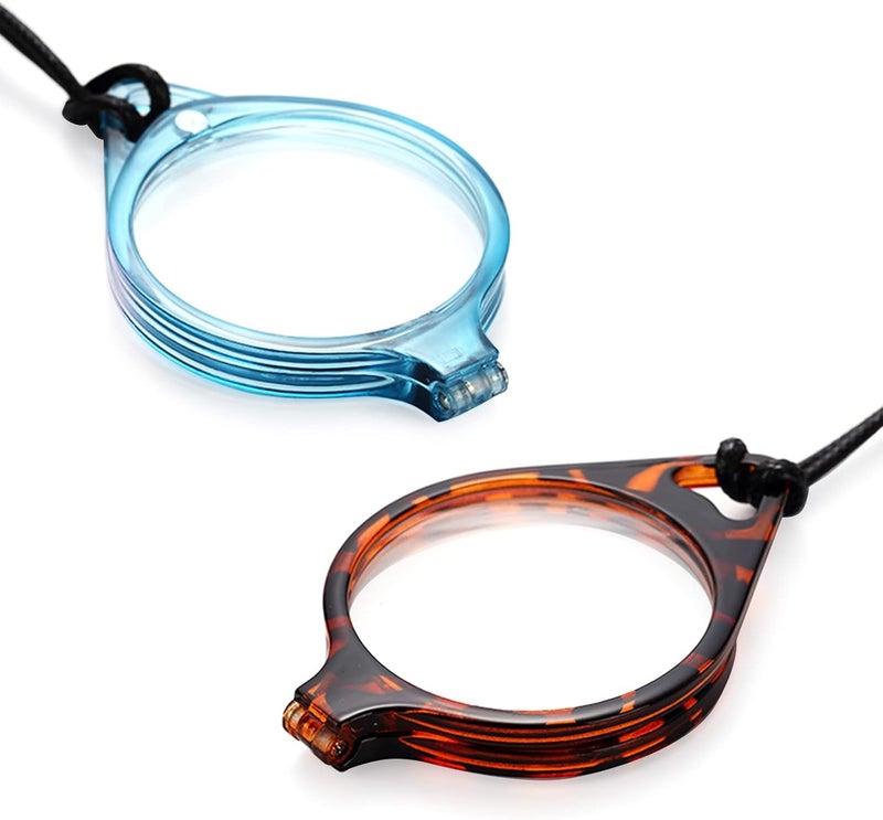 TERAISE Mini Folding Reading Glasses Pendant Necklace Readers Lightweight Portable Anti-Loss Reading Glasses with Exquisite Case for Women and Men - Image 1