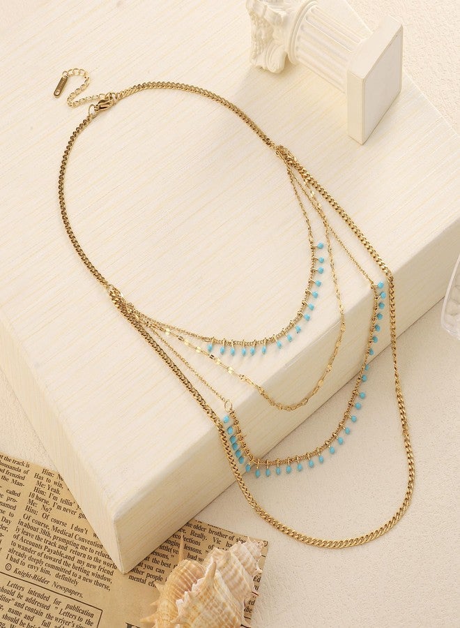 SALTY Anti Tarnish Sleek Layered Necklace for Women | Stylish Chain | Latest Fashion Jewellery Accessories | Minimal Jewelry | Ideal for Gifting | Marriage, Birthday | Gift for Valentine Day - Image 4