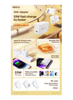REMAX Remax Kiddy Series 33W 1C Fast Charger White U121  - Image 2