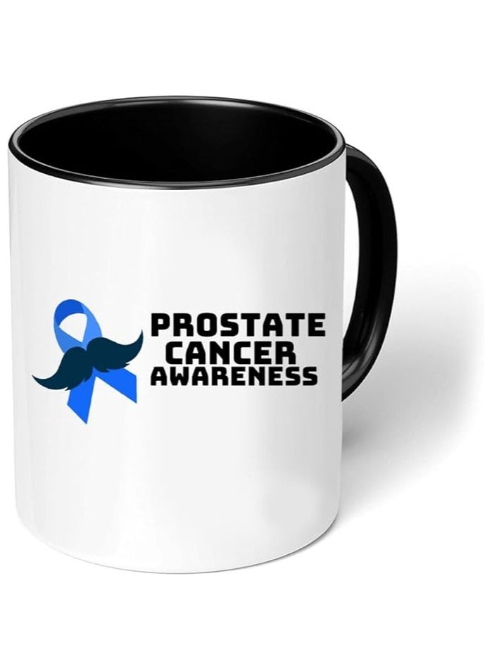 برينت شوب فور مي أكواب قهوة سيراميك للرجال من Movember، تحمل شعار سرطان البروستاتا، تحمل شعار التوعية الصحية، بتصميم شارب - Image 1