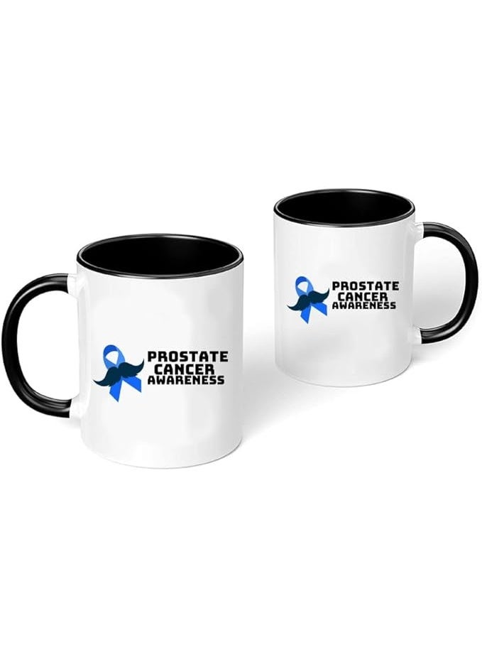 برينت شوب فور مي أكواب قهوة سيراميك للرجال من Movember، تحمل شعار سرطان البروستاتا، تحمل شعار التوعية الصحية، بتصميم شارب - Image 3