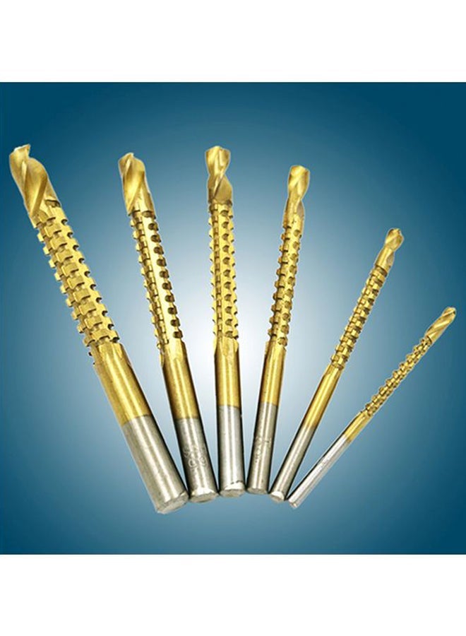 NIBEMINENT 6-Piece High Speed Steel Drill Bits Set Gold/Silver - Image 4