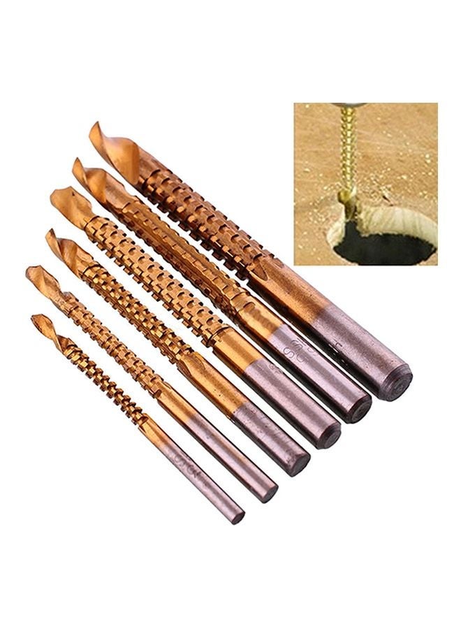 NIBEMINENT 6-Piece High Speed Steel Drill Bits Set Gold/Silver - Image 5