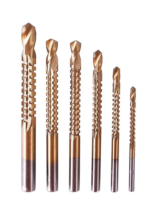NIBEMINENT 6-Piece High Speed Steel Drill Bits Set Gold/Silver - Image 1