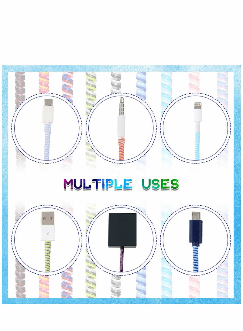 10 Pcs Spiral Cable Protector Sleeve - Wire Management Organizer to Prevent Pet Chewing on iPhone, iPod, iPad, MacBook, and Tablet Charger Cords - Line Saver for Your Cables