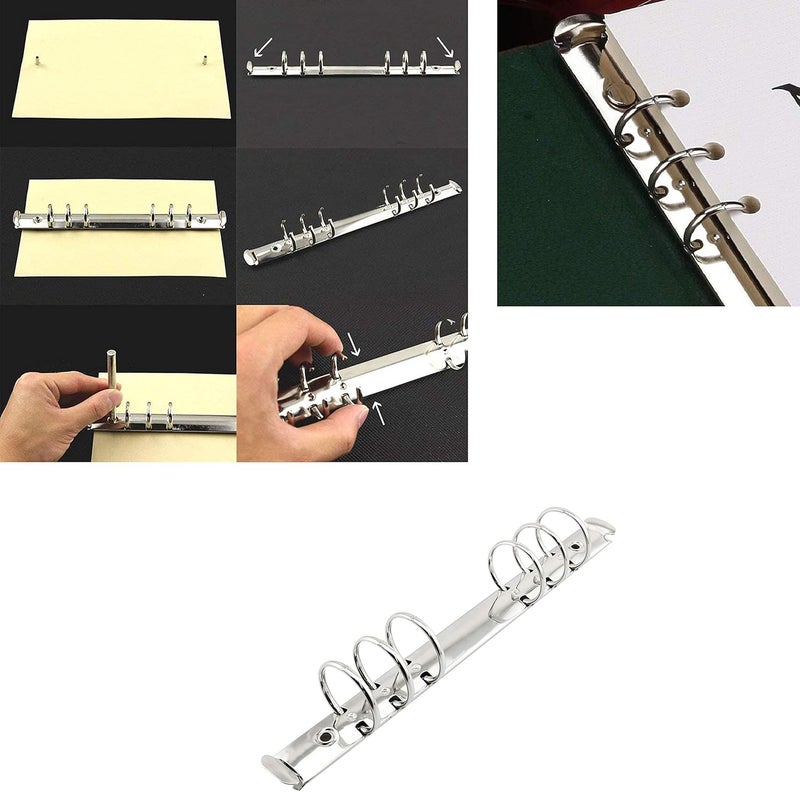 heyous 2pcs A5 Notebook 6-Hole Ring Binder Mechanisms 3cm Diameter Silver Color Metal Clip Ring Binder DIY Fill Paper Storage Folder Accessories - Image 5