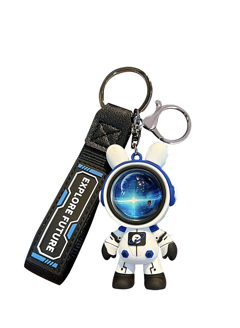 SYOSI Creative Fashionable and Cute Cartoon Rabbit Keychain Resin Animal Pendant Metal Keychain Backpack Car Keychain, for Men and Women (1Pcs) - Image 1