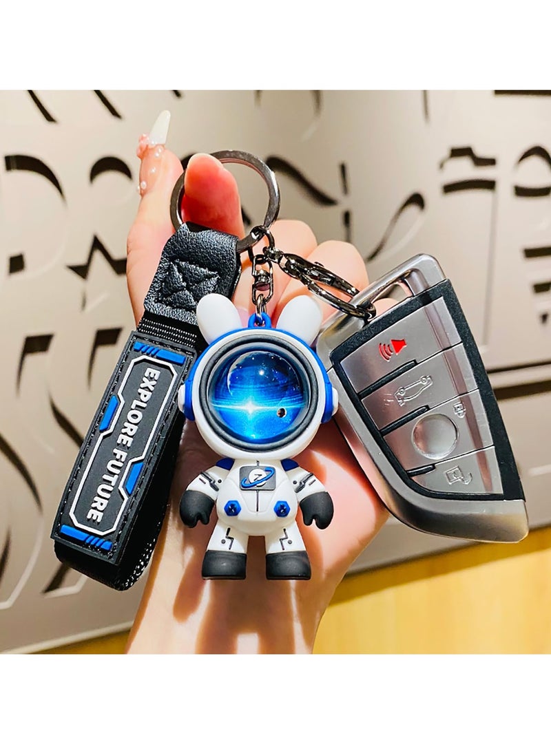 SYOSI Creative Fashionable and Cute Cartoon Rabbit Keychain Resin Animal Pendant Metal Keychain Backpack Car Keychain, for Men and Women (1Pcs) - Image 4